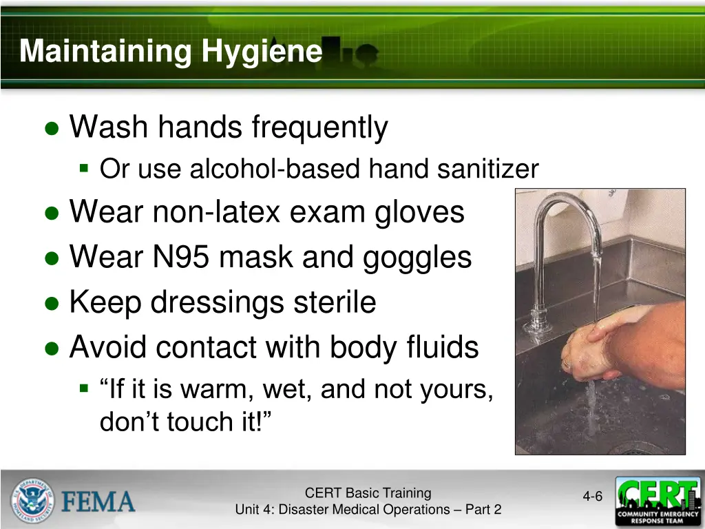 maintaining hygiene