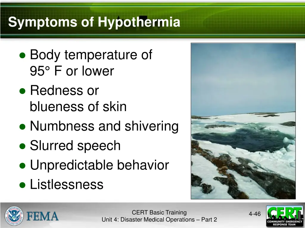 symptoms of hypothermia