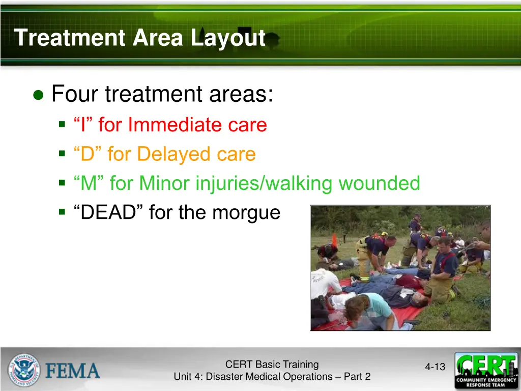 treatment area layout