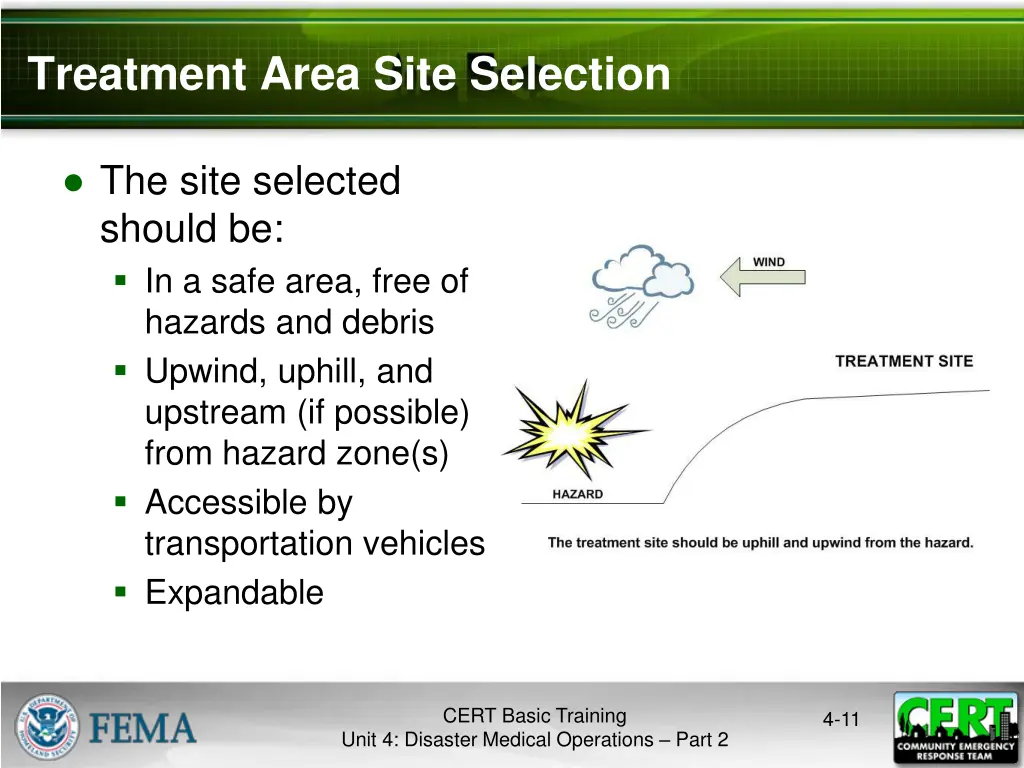 treatment area site selection