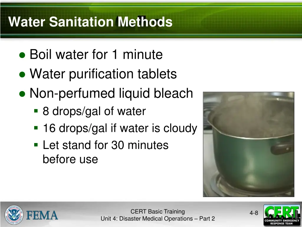 water sanitation methods