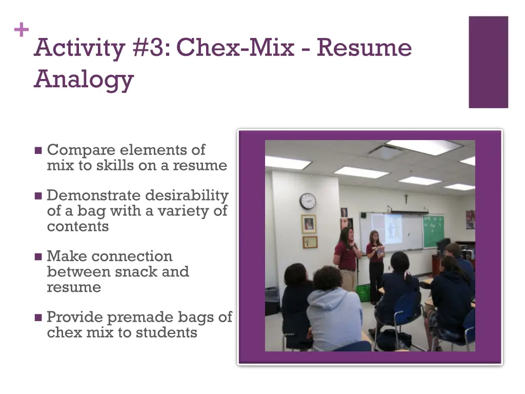 activity 3 chex mix resume analogy