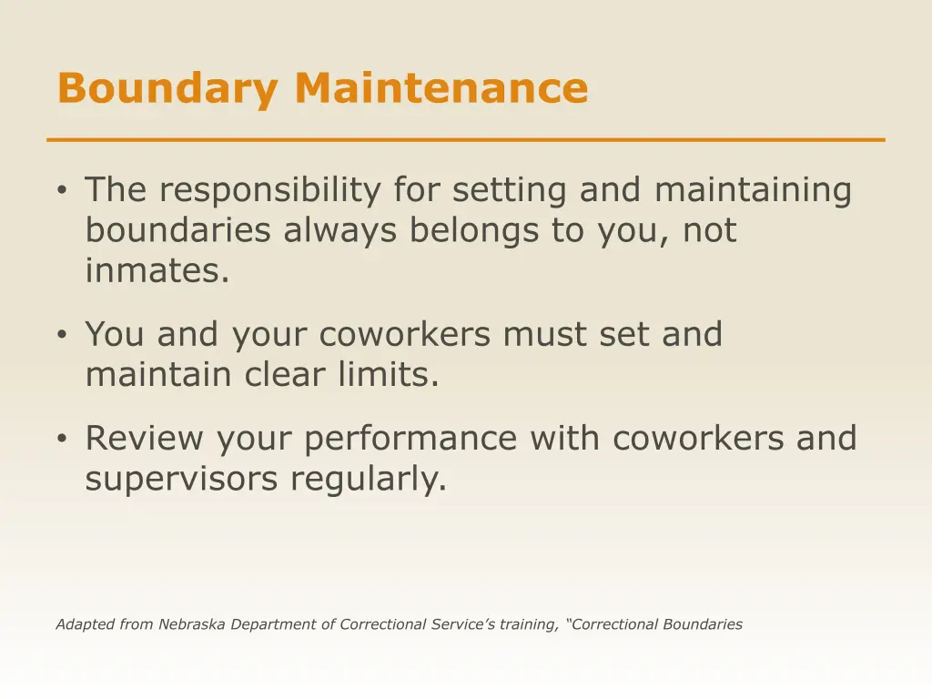 boundary maintenance