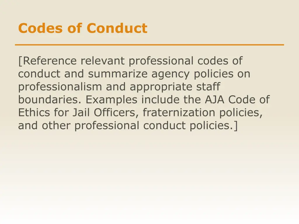 codes of conduct