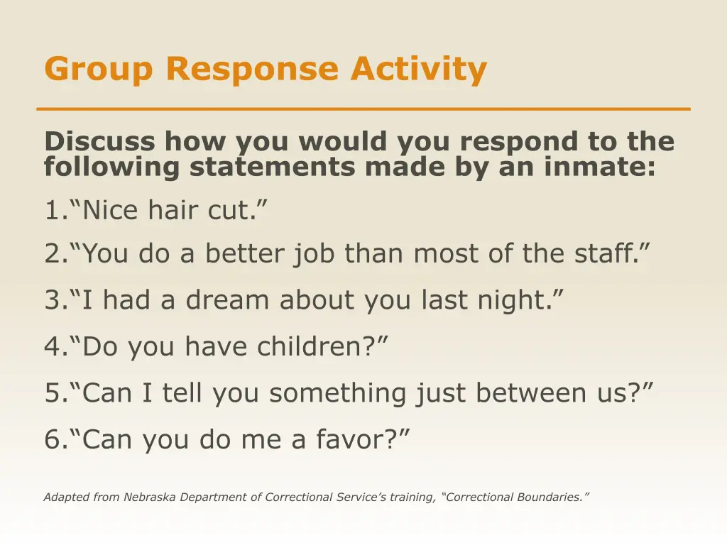 group response activity