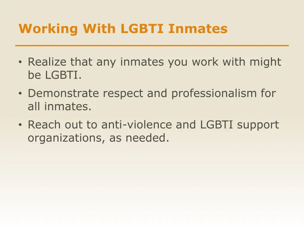 working with lgbti inmates