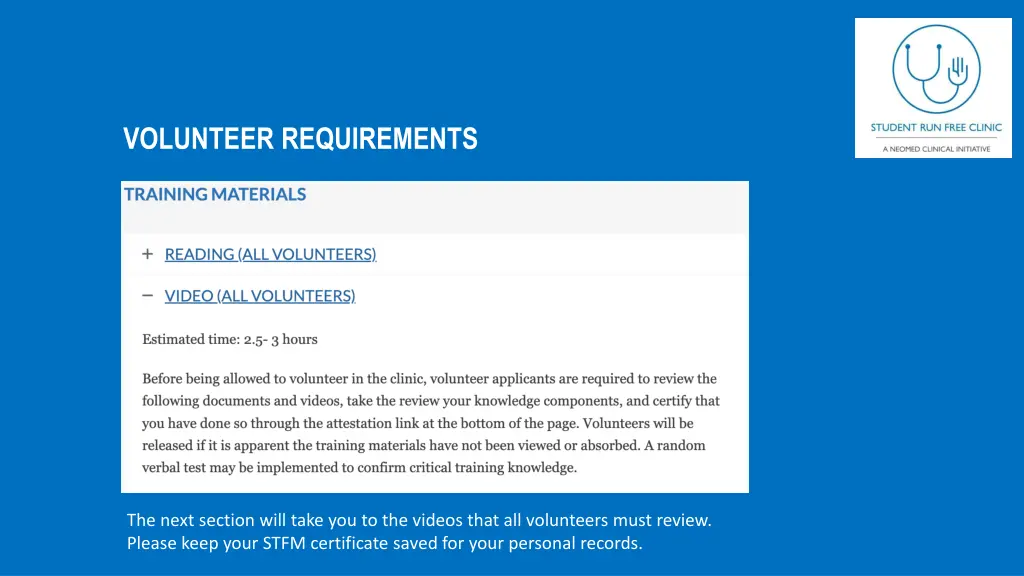 volunteer requirements 2