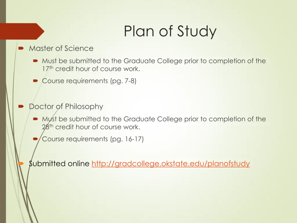 plan of study