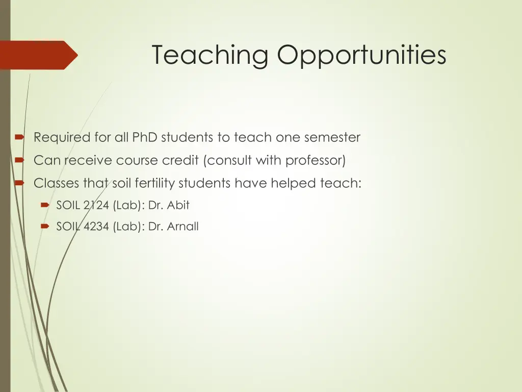 teaching opportunities