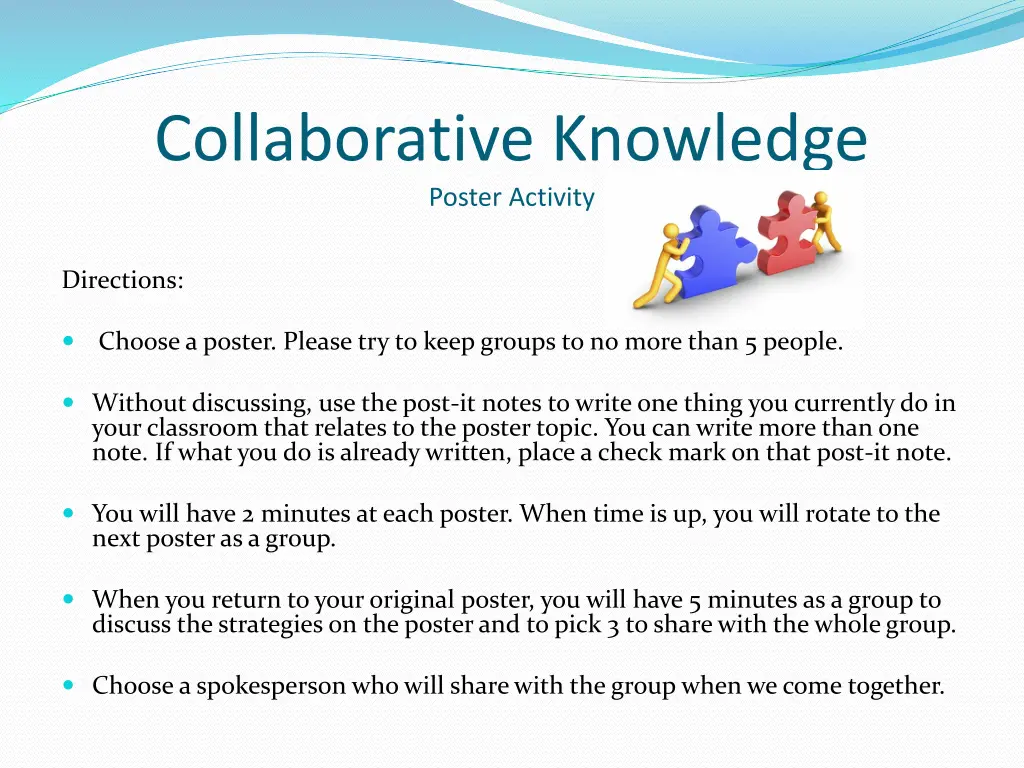 collaborative knowledge poster activity