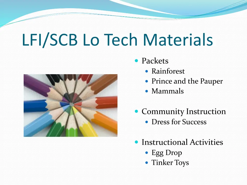 lfi scb lo tech materials