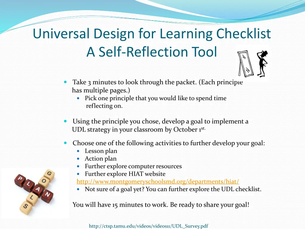 universal design for learning checklist a self