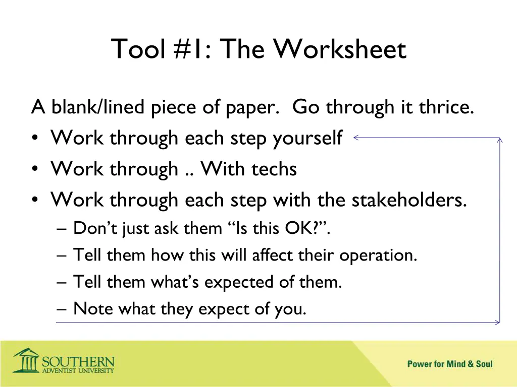 tool 1 the worksheet