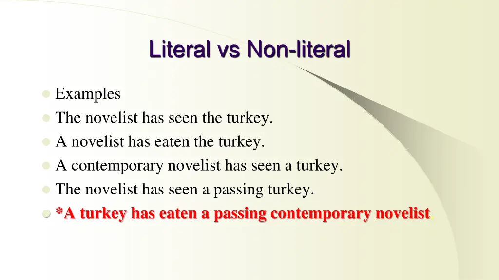 literal vs non literal 1