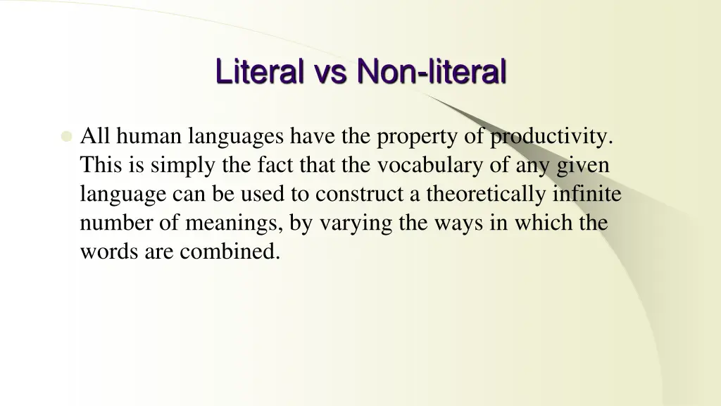 literal vs non literal