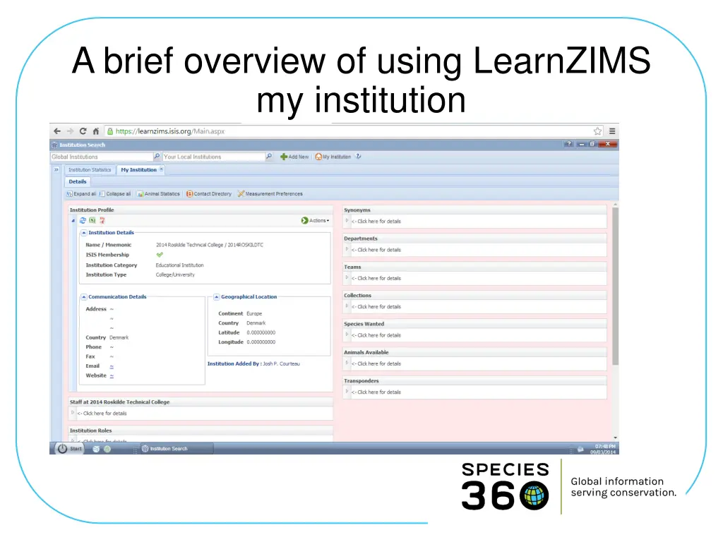 a brief overview of using learnzims my institution