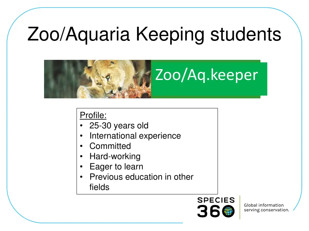 zoo aquaria keeping students