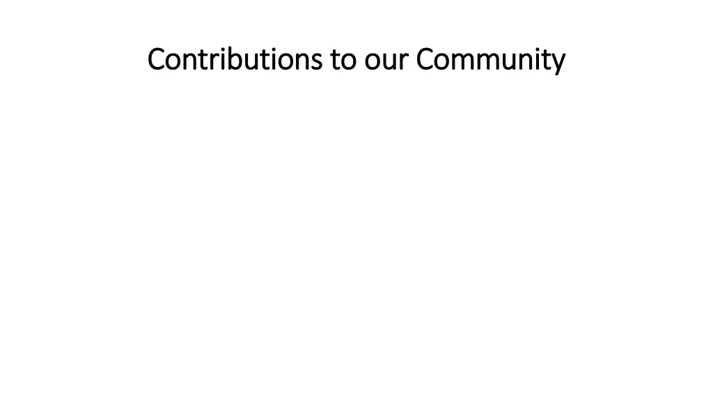 contributions to our community contributions