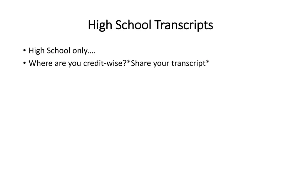 high school transcripts high school transcripts