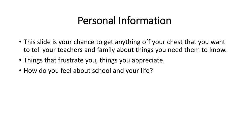 personal information personal information