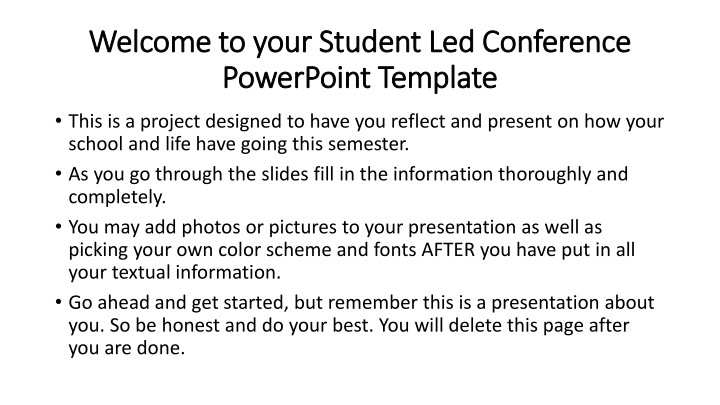 welcome to your student led conference welcome