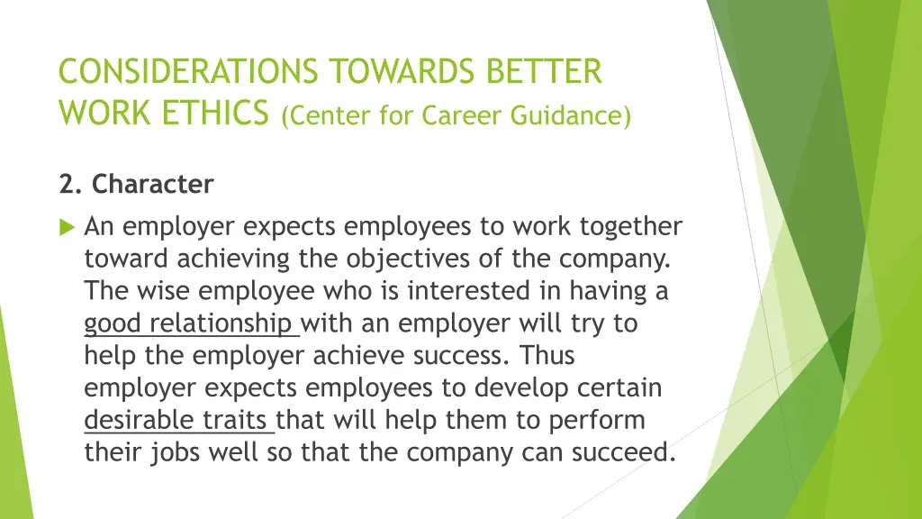 considerations towards better work ethics center 2