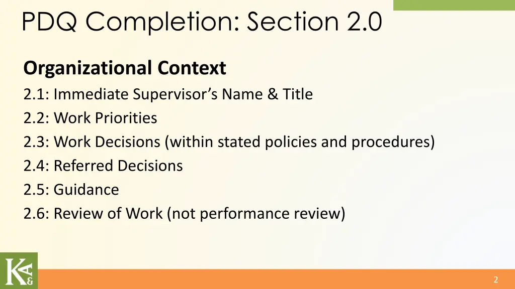 pdq completion section 2 0