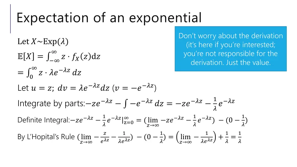 expectation of an exponential