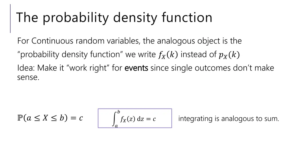 the probability density function