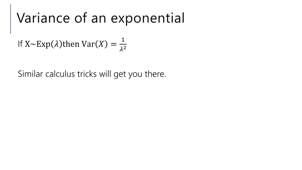 variance of an exponential