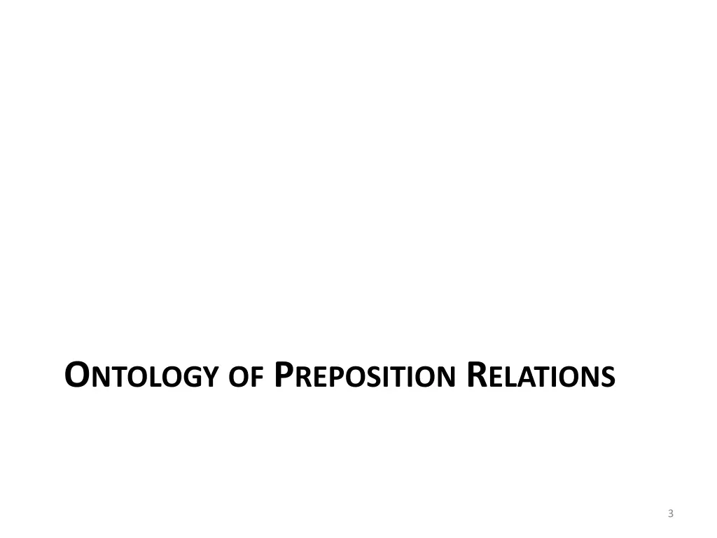 o ntology of p reposition r elations