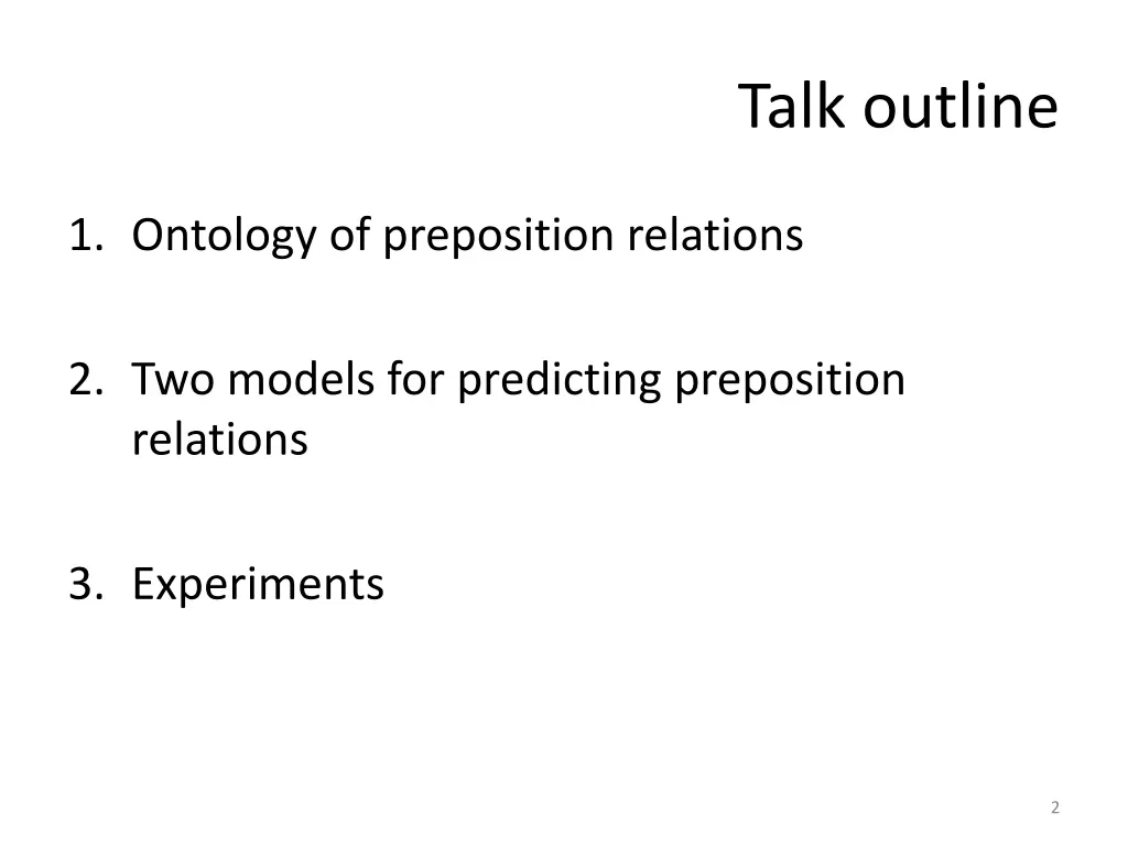 talk outline