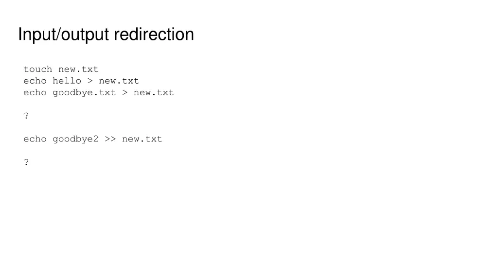 input output redirection