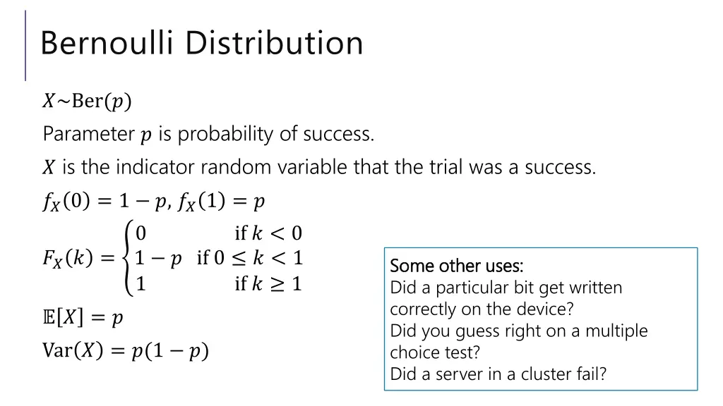 bernoulli distribution