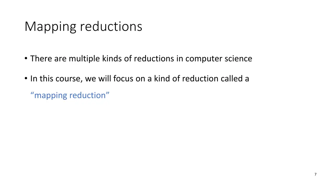 mapping reductions