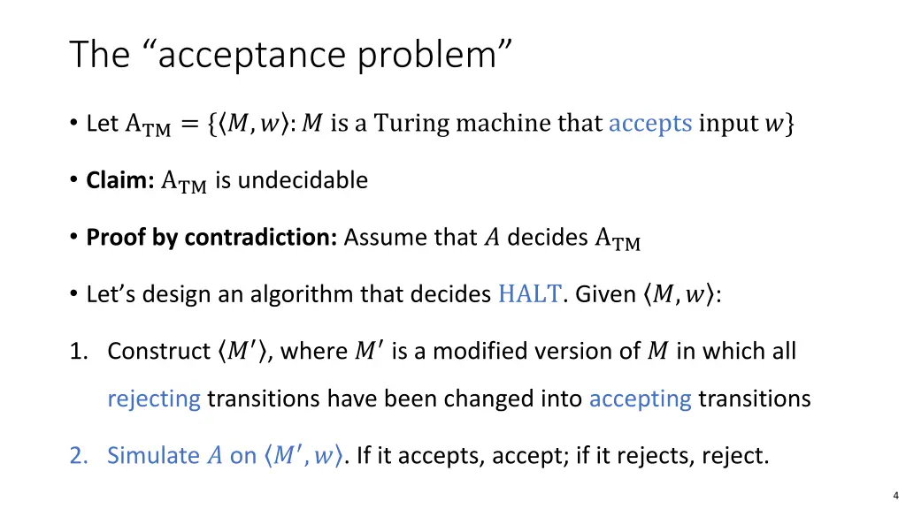 the acceptance problem