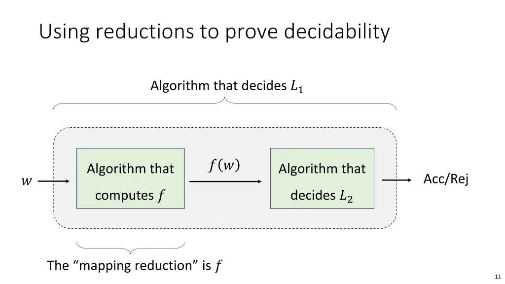 using reductions to prove decidability 1