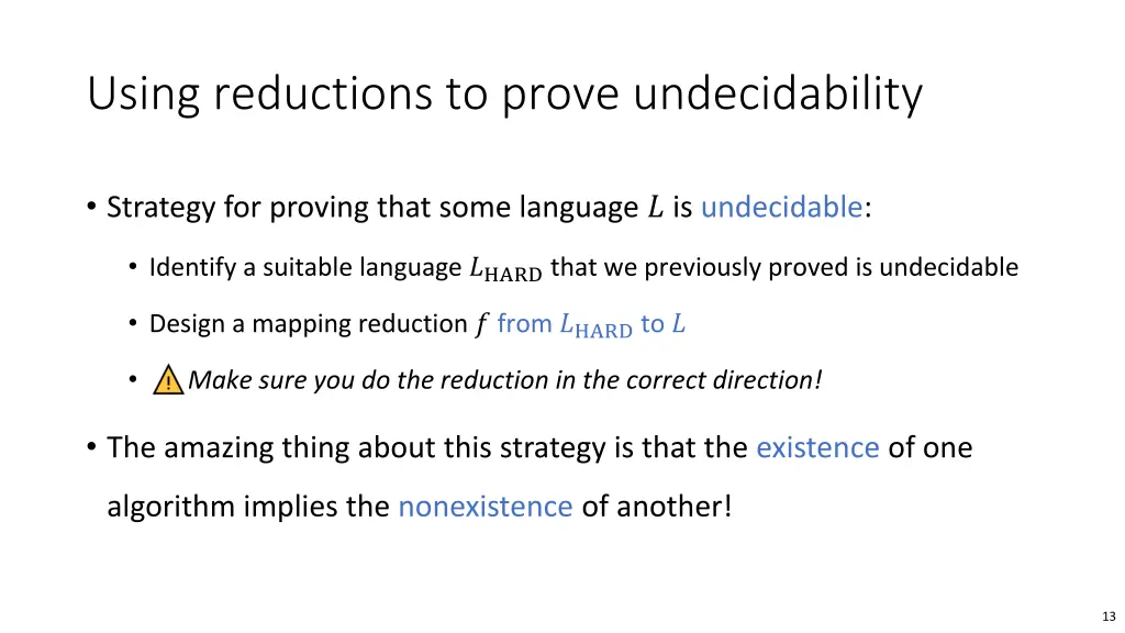 using reductions to prove undecidability 1