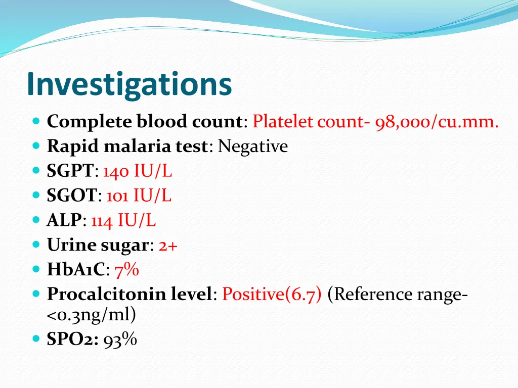 investigations complete blood count platelet