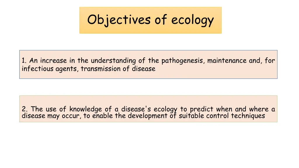 objectives of ecology