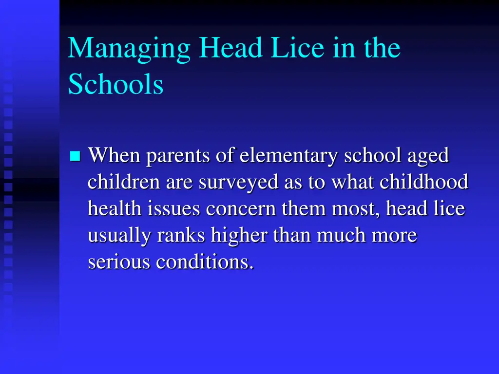 managing head lice in the schools