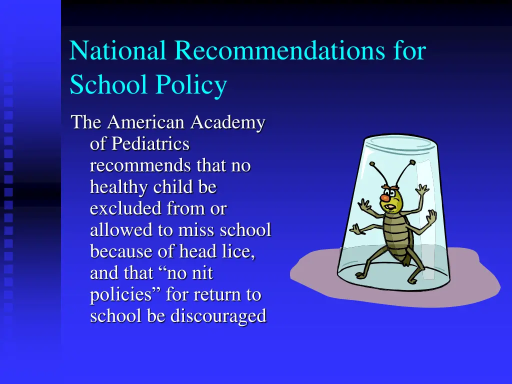 national recommendations for school policy