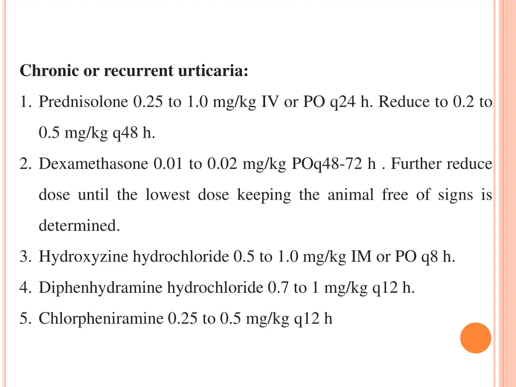 chronic or recurrent urticaria