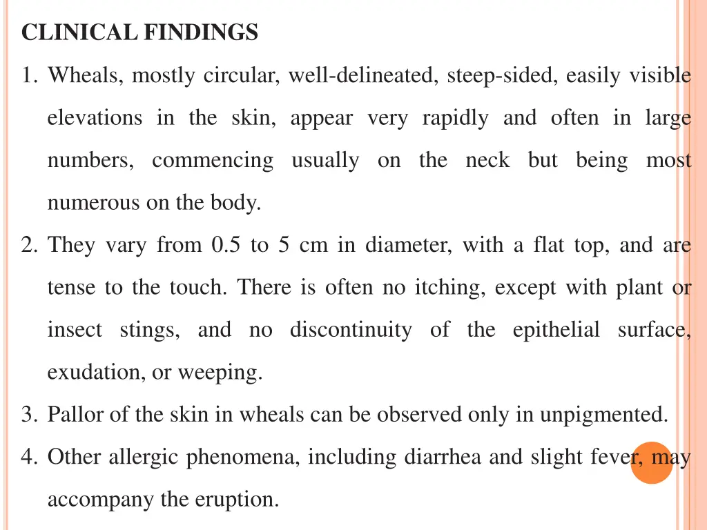 clinical findings