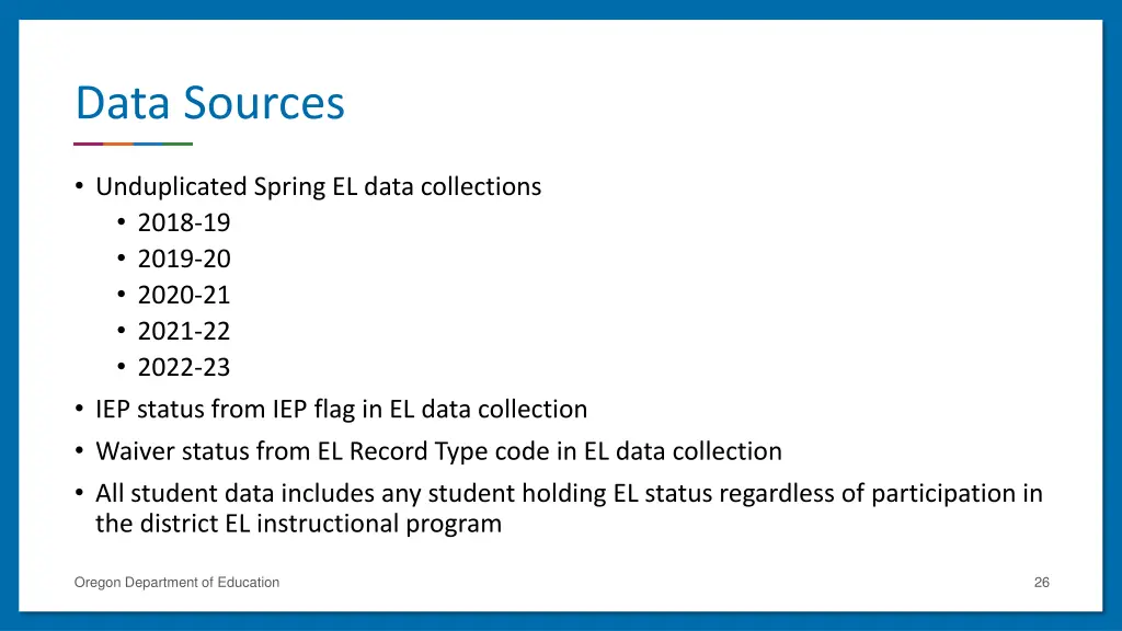 data sources