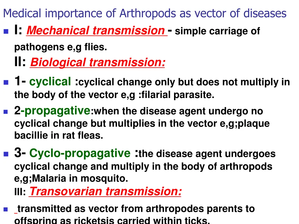 medical importance of arthropods as vector