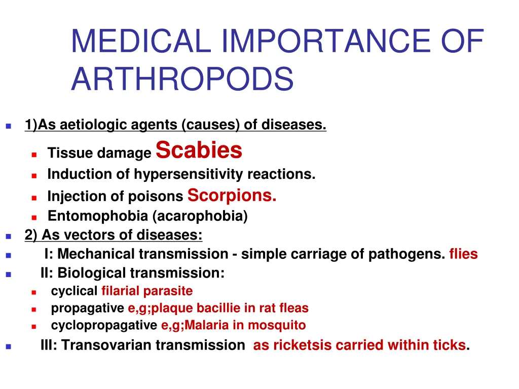 medical importance of arthropods