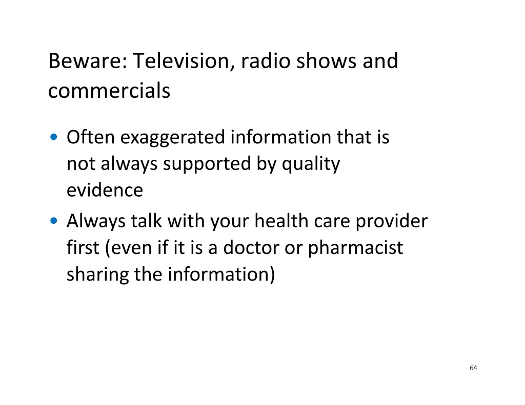 beware television radio shows and commercials