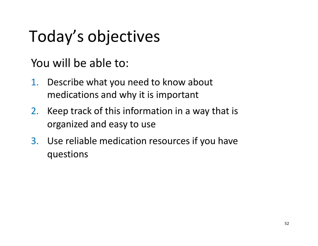 today s objectives