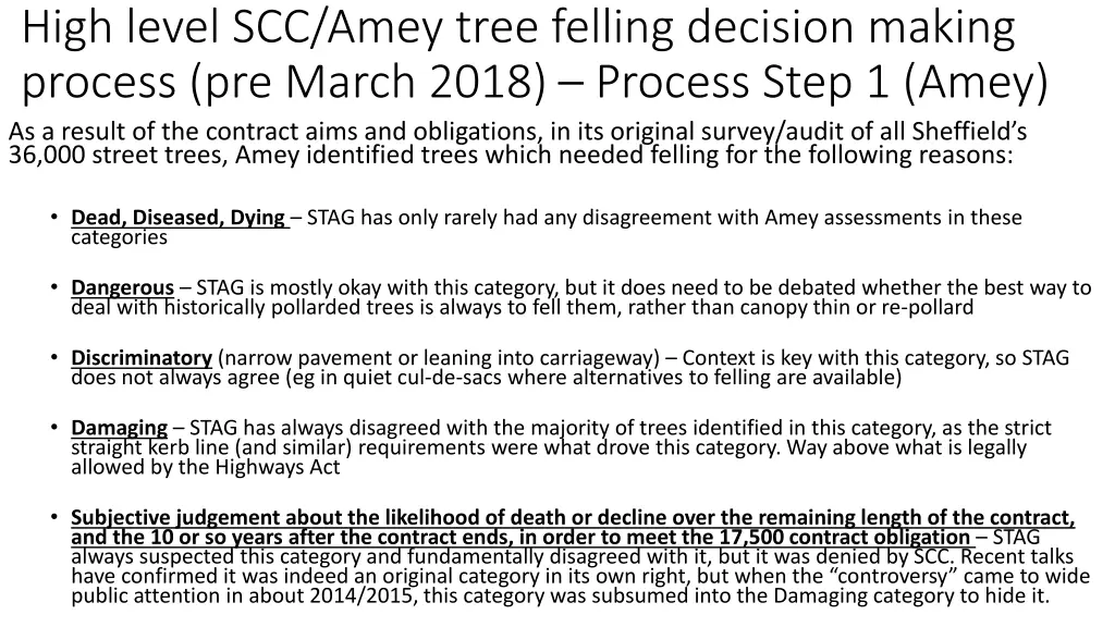 high level scc amey tree felling decision making